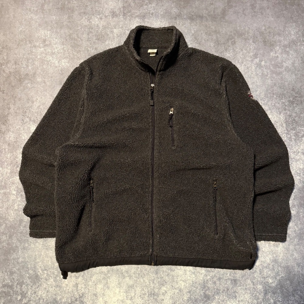 Y2K Old Navy‎ Outdoor Deep Pile Fleece Jacket Full Zip Charcoal Gray Men XL